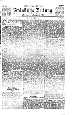 Fränkische Zeitung (Ansbacher Morgenblatt) Samstag 5. Februar 1870