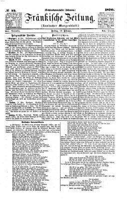 Fränkische Zeitung (Ansbacher Morgenblatt) Freitag 18. Februar 1870