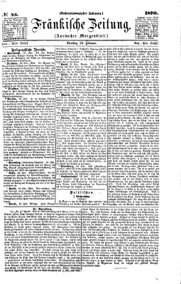 Fränkische Zeitung (Ansbacher Morgenblatt) Dienstag 22. Februar 1870