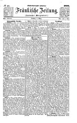 Fränkische Zeitung (Ansbacher Morgenblatt) Dienstag 8. März 1870