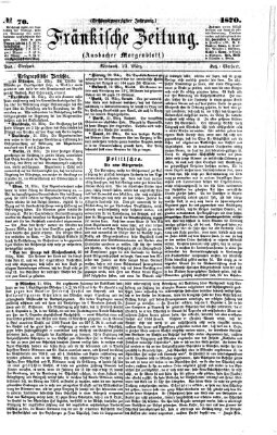 Fränkische Zeitung (Ansbacher Morgenblatt) Mittwoch 23. März 1870