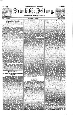 Fränkische Zeitung (Ansbacher Morgenblatt) Mittwoch 6. April 1870