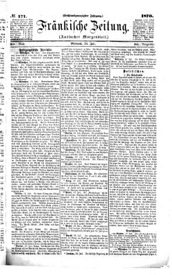 Fränkische Zeitung (Ansbacher Morgenblatt) Mittwoch 20. Juli 1870