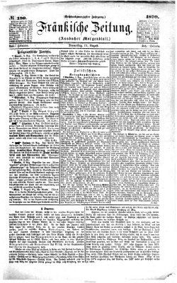 Fränkische Zeitung (Ansbacher Morgenblatt) Donnerstag 11. August 1870