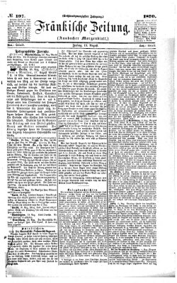 Fränkische Zeitung (Ansbacher Morgenblatt) Freitag 19. August 1870