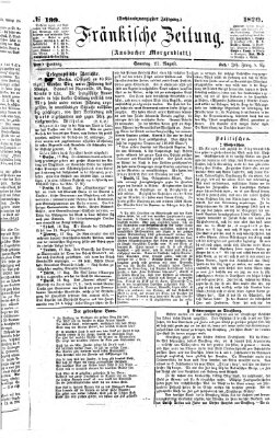 Fränkische Zeitung (Ansbacher Morgenblatt) Sonntag 21. August 1870