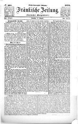 Fränkische Zeitung (Ansbacher Morgenblatt) Samstag 27. August 1870