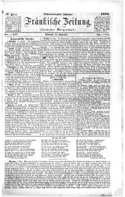 Fränkische Zeitung (Ansbacher Morgenblatt) Mittwoch 14. September 1870