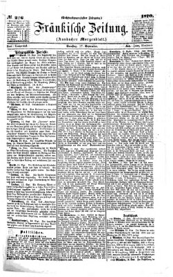 Fränkische Zeitung (Ansbacher Morgenblatt) Samstag 17. September 1870