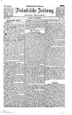 Fränkische Zeitung (Ansbacher Morgenblatt) Freitag 23. September 1870