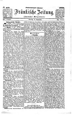 Fränkische Zeitung (Ansbacher Morgenblatt) Sonntag 25. September 1870