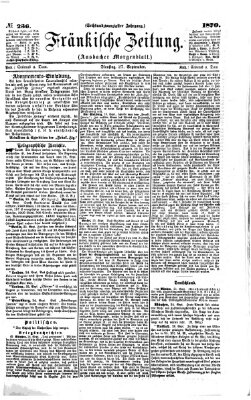 Fränkische Zeitung (Ansbacher Morgenblatt) Dienstag 27. September 1870