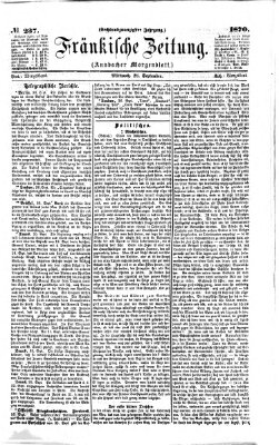 Fränkische Zeitung (Ansbacher Morgenblatt) Mittwoch 28. September 1870