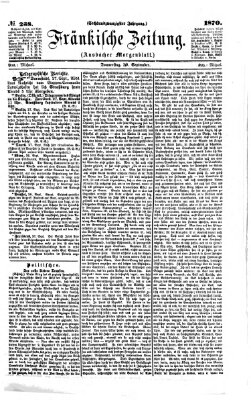 Fränkische Zeitung (Ansbacher Morgenblatt) Donnerstag 29. September 1870