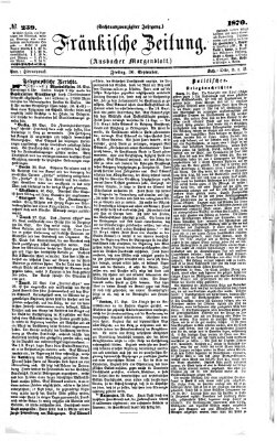 Fränkische Zeitung (Ansbacher Morgenblatt) Freitag 30. September 1870