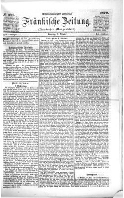 Fränkische Zeitung (Ansbacher Morgenblatt) Sonntag 2. Oktober 1870