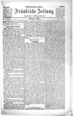 Fränkische Zeitung (Ansbacher Morgenblatt) Mittwoch 5. Oktober 1870