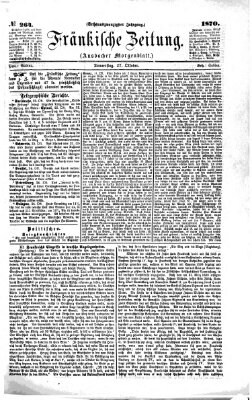 Fränkische Zeitung (Ansbacher Morgenblatt) Donnerstag 27. Oktober 1870