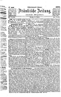 Fränkische Zeitung (Ansbacher Morgenblatt) Samstag 29. Oktober 1870