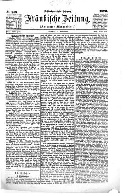 Fränkische Zeitung (Ansbacher Morgenblatt) Dienstag 1. November 1870