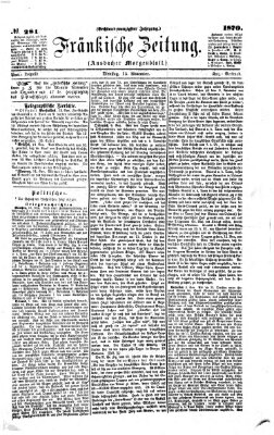 Fränkische Zeitung (Ansbacher Morgenblatt) Dienstag 15. November 1870