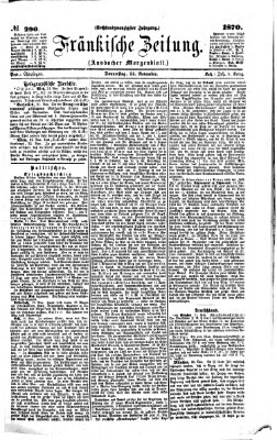 Fränkische Zeitung (Ansbacher Morgenblatt) Donnerstag 24. November 1870