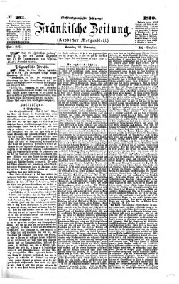 Fränkische Zeitung (Ansbacher Morgenblatt) Sonntag 27. November 1870