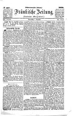 Fränkische Zeitung (Ansbacher Morgenblatt) Donnerstag 1. Dezember 1870