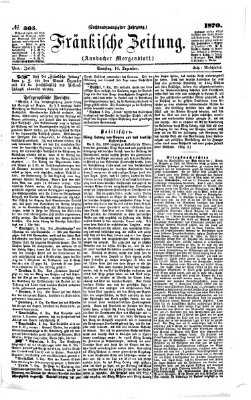 Fränkische Zeitung (Ansbacher Morgenblatt) Samstag 10. Dezember 1870