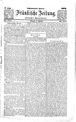 Fränkische Zeitung (Ansbacher Morgenblatt) Mittwoch 21. Dezember 1870