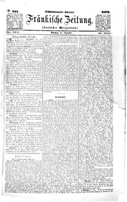 Fränkische Zeitung (Ansbacher Morgenblatt) Samstag 31. Dezember 1870