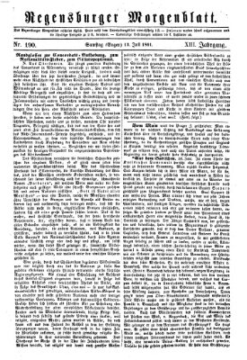 Regensburger Morgenblatt Samstag 13. Juli 1861