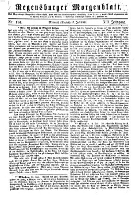 Regensburger Morgenblatt Mittwoch 17. Juli 1861