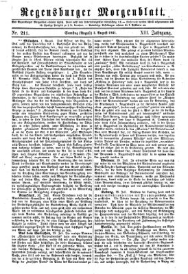 Regensburger Morgenblatt Samstag 3. August 1861