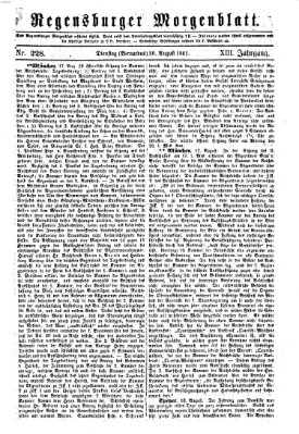 Regensburger Morgenblatt Dienstag 20. August 1861