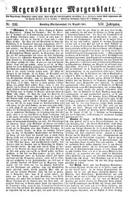 Regensburger Morgenblatt Samstag 24. August 1861