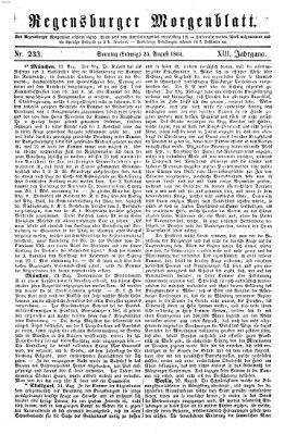 Regensburger Morgenblatt Sonntag 25. August 1861