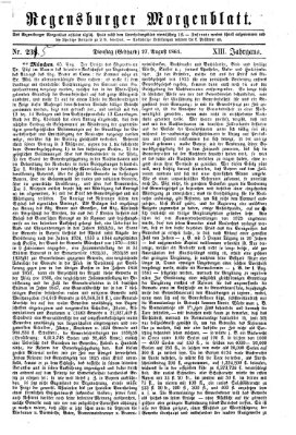 Regensburger Morgenblatt Dienstag 27. August 1861