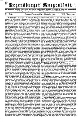 Regensburger Morgenblatt Sonntag 1. September 1861