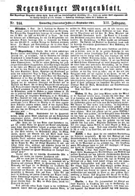 Regensburger Morgenblatt Donnerstag 5. September 1861