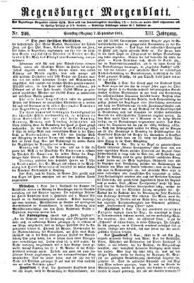 Regensburger Morgenblatt Samstag 7. September 1861