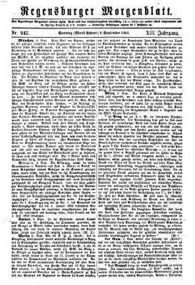 Regensburger Morgenblatt Sonntag 8. September 1861