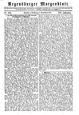 Regensburger Morgenblatt Samstag 14. September 1861