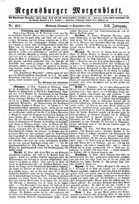 Regensburger Morgenblatt Mittwoch 18. September 1861