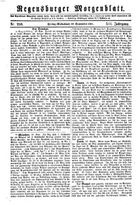 Regensburger Morgenblatt Freitag 20. September 1861