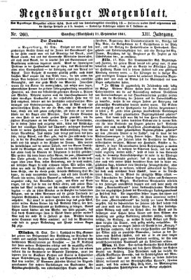 Regensburger Morgenblatt Samstag 21. September 1861