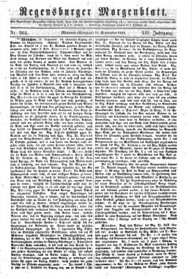 Regensburger Morgenblatt Mittwoch 25. September 1861