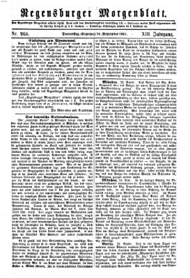 Regensburger Morgenblatt Donnerstag 26. September 1861