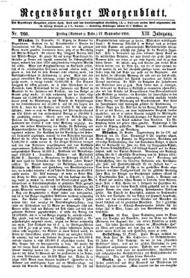 Regensburger Morgenblatt Freitag 27. September 1861