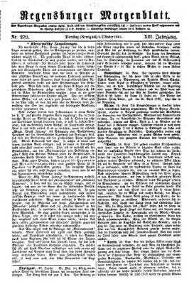 Regensburger Morgenblatt Dienstag 1. Oktober 1861